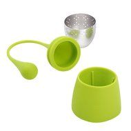 Tea Strainer, FiveBox Silicone Tea Infuser Loose Leaf Tea Handle Stainless Steel Filter Infuser with Drip Tray-Set...