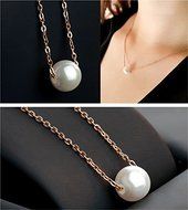 Fashion Womens Singel Pearl Pendant Bib Choker Statement Collar Necklace Gift N2