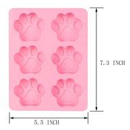 LAVAVIDA 6 Cavity Bear Paw Pan, Silicone Chocolate Jelly Candy Mold, Reusable &amp; Non-stick Footprint Cookie Pan