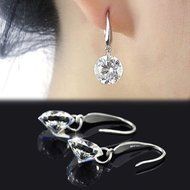 Chic Women Plated silver Ear Hook Chandelier Crystal Dangle Earring Gift N2