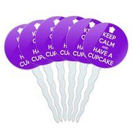 Set of 6 Cupcake Picks Toppers Decoration Keep Calm and A-H - Fish On Bass Fishing - Keep Calm and N7