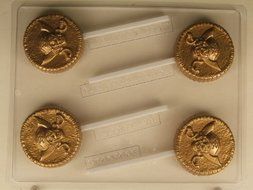 Pirate coin with skull and daggers H120 Halloween Chocolate Candy Mold