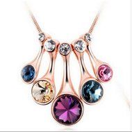 New Statement Choker Women Bib Fashion Chunky Chain Necklace Crystal Flower N2