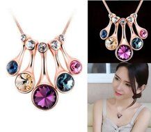 New Statement Choker Women Bib Fashion Chunky Chain Necklace Crystal Flower N4