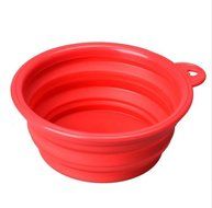 EC Life@ S&amp;S Eco-friendly Dog Cat Pet Collapsible Travel Feeding Foldable Silicone Bowl(small bowl) (pink)