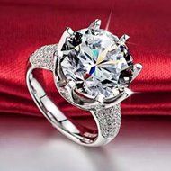 Woman White Sapphire 925 Silver Filled Wedding Bridal Ring Gift Size 6-10 (6)