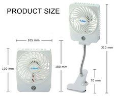 Momoday&reg; Mini Handheld Square Electrical Portable Rechargeable Fan 3 Speeds Desktop Clip-on Fan Summer Cooler... N13