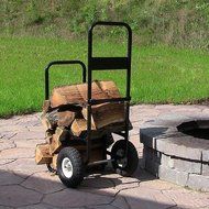 Sunnydaze Firewood Log Cart, Log Cart &amp; Cover COMBO N4