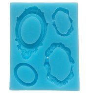Funshowcase Sugarcraft Vintage Oval Mirror Frames Silicone Mold N2
