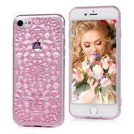 iPhone 7 Case (4.7 inch) - Shockproof Soft TPU Rubber Skin Gel Bumper Case Laser Carving Sunflower Transparent... N20