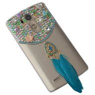 LG K7 Case,LG Tribute 5 Case,Yaheeda 3D Pearls Sparkle Plume Feather Chain Fashion Bling PC Hard Case for LG K7... N8