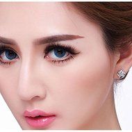 Charm Women Hot Silver Plated Ear Stud Zircon Shiny Crystal Rhinestone Earring N4