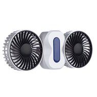 Dreamtop Couples Mini Fan Dual Head Portable USB Rechargeable Personal Fan Quiet Operation with LED Light (Black) N2