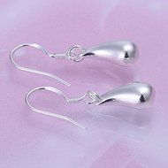 New Women 925 Sterling Silver Plated Water-drop Dangle Earring Studs Jewelry N3