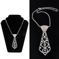 Fashion Sexy Bling Rhinestone Neck Tie Necklace for Prom Ball Bridal Party