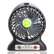 INVESCH Portable Lithium Battery Fan 4-inch Vanes 3 Speeds Rechargeable Desktop Fan (Black) N11