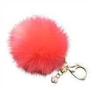 AutumnFall&reg; Fluffy Faux Rabbit Fur Ball Charm Car Keychain Handbag Key Ring (# 12) N21
