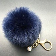 AutumnFall&reg; Fluffy Faux Rabbit Fur Ball Charm Car Keychain Handbag Key Ring (# 12) N22