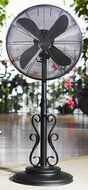 Deco Breeze Weather Resistant Outdoor Fan, Ebony, Adjustable 38-50 Inches Tall with 18-Inch Fan Head N2