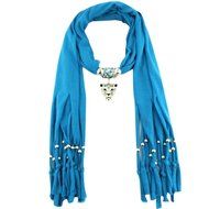 AutumnFall Women Girl Pendant Scarf With Tassel Rhinestone Necklace Scarves (U) N42