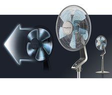 Rowenta VU5551 Turbo Silence Oscillating 16-Inch Stand Fan Powerful and Quiet with Remote Control, 4-Speed, Silver N7