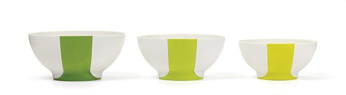 Chef'n SleekStor Pinch and Pour Mixing Bowl Set, Arugula, Avocado and Wasabi