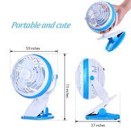 Clip On Desk Fan USB Table Fans (USB OR Battery Powered, Quietness)(Blue) N6