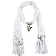 AutumnFall Women Girl Pendant Scarf With Tassel Rhinestone Necklace Scarves (U) N47