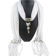 AutumnFall Women Girl Pendant Scarf With Tassel Rhinestone Necklace Scarves (U) N54
