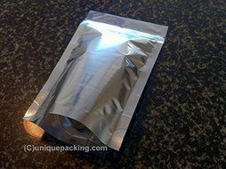 25 Pcs 4x6 Stand Up Zipper Pouches 4 Mil Freezer Bags (N-FSUP-A) 2 to 5 Oz. SILVER-SILVER N2