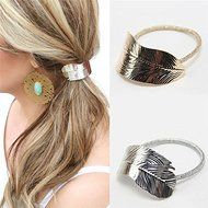 2 x Fashion Women Lady Leaf Hair Band Rope Headband Elastic Ponytail Holder
