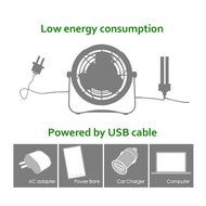 SUNPOLLO Desktop USB Fan, Mini Table Fan for Home and Office (USB Powered, Large Airflow, Personal Cooling, Quiet... N3