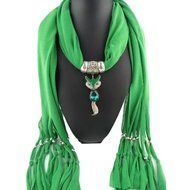 AutumnFall Women Girl Pendant Scarf With Tassel Rhinestone Necklace Scarves (U) N57