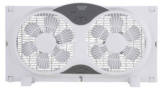 Sharper Image Twin Window Fan, 9" L N2