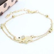Elegant Women Charm Rhinestone Gold Plated Elephant Chain Bracelet Jewelry Gift