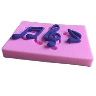 Karen Baking Music Notes Shape 3D Silicone Fondant Cake Mould Pink