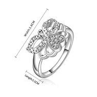 Voberry&reg; Plating Silver Ring Fine Fashion New Women Butterfly Crystal Jewelry Finger Rings N2