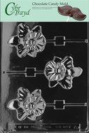Cybrtrayd F070 Orchid Lolly Chocolate Candy Mold with Exclusive Cybrtrayd Copyrighted Chocolate Molding Instructions