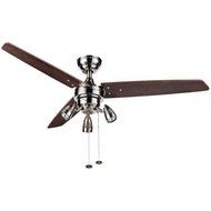 48" Honeywell Wicker Park Ceiling Fan, Satin Nickel