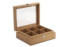 Service Ideas TB006BN Teabox Bamboo 6 Comp W/Window