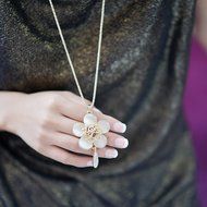 E.a@market Fashion Camellia Women Flower Long Sweater Chain N3