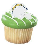 Bag of 12 ~ NFL San Diego Chargers Helmet Ring ~ Cake / Cupcake Topper