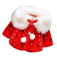 Yaheeda Baby Girl Plush Short Coat Cloak Jacket Outwear Snowsuit Ball Thick Warm Clothes N6