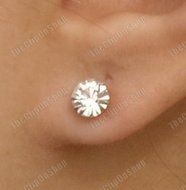 CLIP ON magnetic DIAMANTE 4mm crystal studs RHINESTONE EARRINGS non-pierced N2
