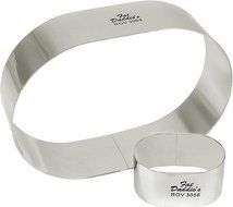 Fat Daddio's Oval Pastry Ring Stainless Steel 18-Gauge Pastry Ring, 3-Inch by 2-Inch by 1.75-Inch