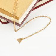 Fashion Womens Triangle Dangle Bar Tassel Pendant Long Layering Chain Necklace