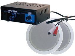 Pyle Full Amplifier/Speakers/Installation Package for Home/Office/Schools/Public -- PCA1 Mini 2X15W Stereo Power...
