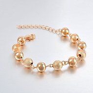 Women Lucky Gold Beads Chain Bangle Charm Cuff Bracelet Jewelry New N3