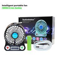 TechIntheBox LED display Portable Fan 4-inch 3 Speeds Mini USB Rechargeable Fan with LED Light Powered By Electric-powered... N19