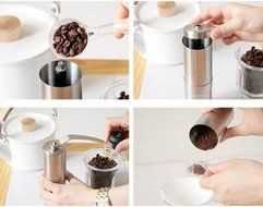 YIJIA Manual Coffee Grinder with Adjustable Ceramic Burr Stainless Steel Coffee Bean Mill Kitchen Grinding Tools